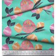 thumbnail image 3 of Soimoi Silk Fabric Flower & Leaves Watercolor Decor Fabric Printed Yard 42 Inch Wide, 3 of 3
