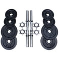 thumbnail image 4 of PRISP Adjustable Weight Dumbbells Set - Includes 2 Bars, Cast Iron Plates and Threaded Collars; Pair of Spinlock Dumbbells, 4 of 7