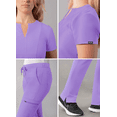 thumbnail image 4 of Adar Addition Go-Higher Scrub Set For Women - Notched V-Neck Scrub Top & Skinny Cargo Scrub Pants, 4 of 7
