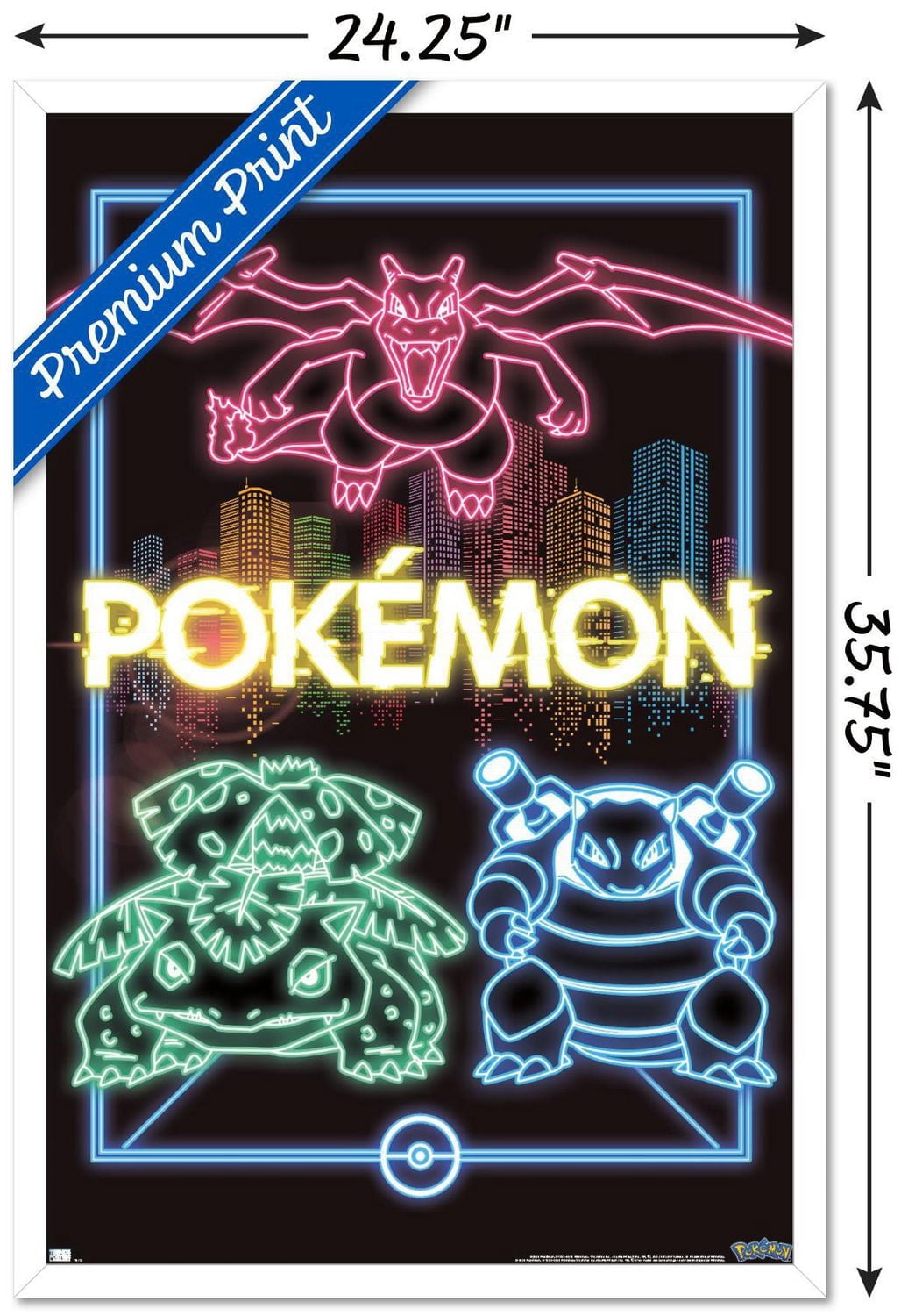 Pokémon - Neon Group Wall Poster