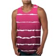 thumbnail image 1 of EGNMCR Débardeurs Homme Homme Décontracté Mode Dégradé Rayé Imprimé Chandail Col Rond Débardeurs de Sport, 1 of 4