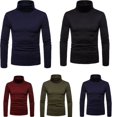 thumbnail image 4 of Homme Chandail à Manches Longues Col Montant Col Roulé Extensible Ajusté Basique T-Shirt Tee Haut m -2TG, 4 of 4