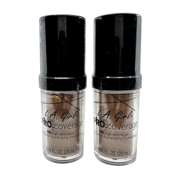 L.A. Girl Pro Coverage HD Longwear Illuminating Foundation Beige 0.95 OZ DUO