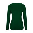 thumbnail image 4 of FAIWAD Hauts à Manches Longues pour Femmes Col en V Ajusté Extensible Tendance Couleur Unie Chandail, 4 of 7