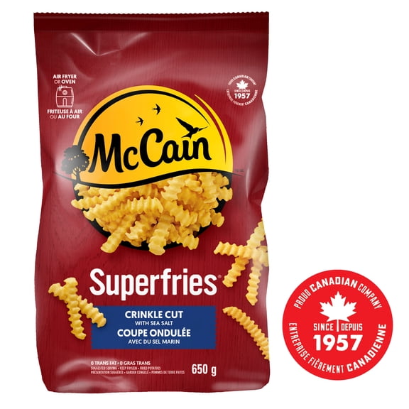 McCain® Superfries® Crinkle Cut Fries, Made in Canada from domestic and imported ingredients - 650g, 650g