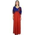 thumbnail image 2 of Bimba Robe Longue Maxi Taille Empire pour Femmes Manches 3/4 Robe d'Été Élégante pour les Vacances, 2 of 8