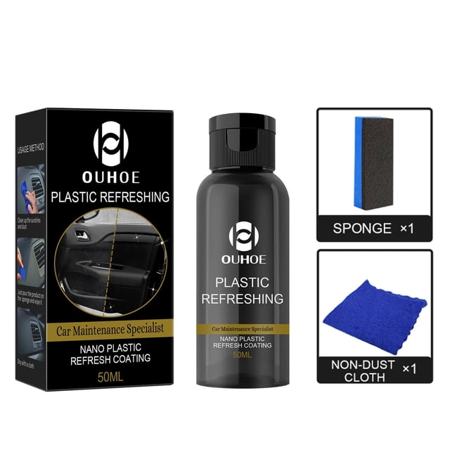 Agent de Revêtement Rafraîchissant en Plastique pour Pièces de Voiture, Agent de Nettoyage Intérieur Automobile 50ml