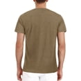 thumbnail image 3 of Mefallenssiah Men'S Short Sleeve Men Short-Sleeve Beefy Muscle Basic Solid Pure Color Blouse Tee Shirt top Khaki, 3 of 3