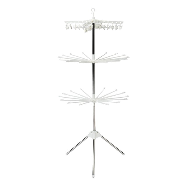 Rongfmy 3 Tiers Collapsible Clothes Drying Rack, Portable Garment Racks Indoor, Foldable