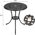 thumbnail image 3 of Royalbelle 24inch Round Black Cast Aluminum Bistro Table, Outdoor Coffee Table, 3 of 8