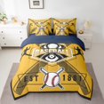 thumbnail image 2 of YST Ensemble de Literie 7 Pcs Tout-en-un Format Double Ensemble de Couette Garçons Ensemble de Literie Baseball, Ensemble de Lit Sport Réversible, Couette en Microfibre Douce Équipe de Baseball avec Ensemble de Draps, Toutes Saisons, Pittsburgh, 2 of 5