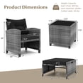 thumbnail image 3 of Costway 5 Piece Patio Rattan Furniture with 2 Ottomans & Tempered Glass Coffee Table Black, 3 of 9