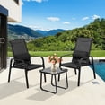 thumbnail image 3 of Gymax 3PCS Outdoor Bistro Set Patio Conversation Set w/ Adjustable Backrest Black, 3 of 10
