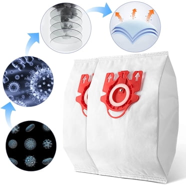 Vacuum Bags,8pcs Replace for Miele Vacuum Bags, FJM Vacuum Bags Replacement for Miele Vacuum Cleaner, AirClean 3D Efficiency Dust Bag Replacement