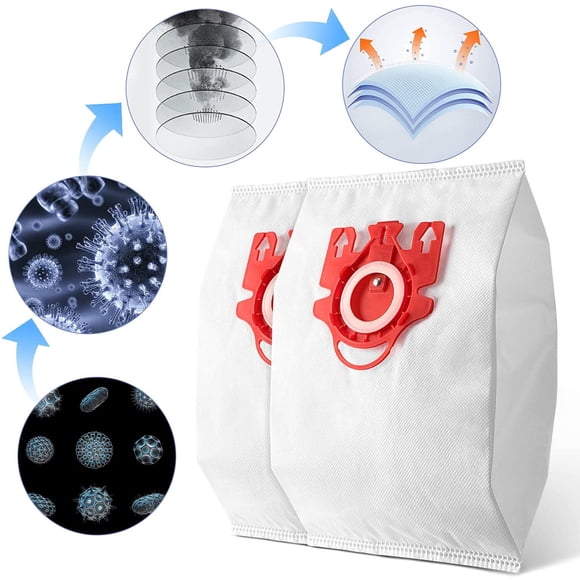 Vacuum Bags,8pcs Replace for Miele Vacuum Bags, FJM Vacuum Bags Replacement for Miele Vacuum Cleaner, AirClean 3D Efficiency Dust Bag Replacement
