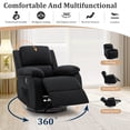 thumbnail image 4 of Korser Swivel Rocker Small Recliner Chair for Small Spaces for Living Room,Black, 4 of 6