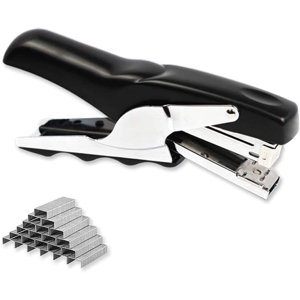 Stapler avec agrafes-pilier Stapleur économiser de l'énergie, bon pour agrafer à la maison école ou l'entrepôt (Black Plier Stappler)