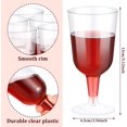 thumbnail image 3 of 100 Pcs Plastic Wine Glasses with Stem 6oz Plastic Wine Cups for Parties Disposable Stackable, Wedding Picnics(Simple Style,Clear), 3 of 7