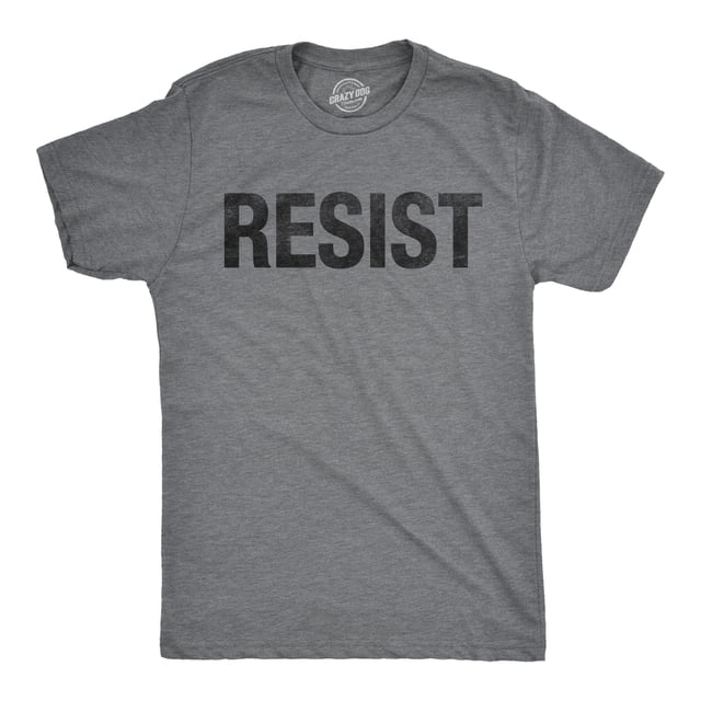T-shirt de Résistance pour Hommes, T-Shirt de Protestation Politique Anti-Autorité, T-Shirt de Rassemblement Rebelle, T-Shirt de Marche (Gris Chiné Pâle) - m
