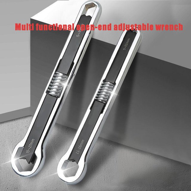 Cagogo under $5 2Pcs Adjustable Wrench, Multi Functional Adjustable Wrench, Open End Monkey Wrench Tool, High Carbon Steel Repair Wrench, 9.37 Inch Large Size Hand Tool, Home Garage Maintenance Kit