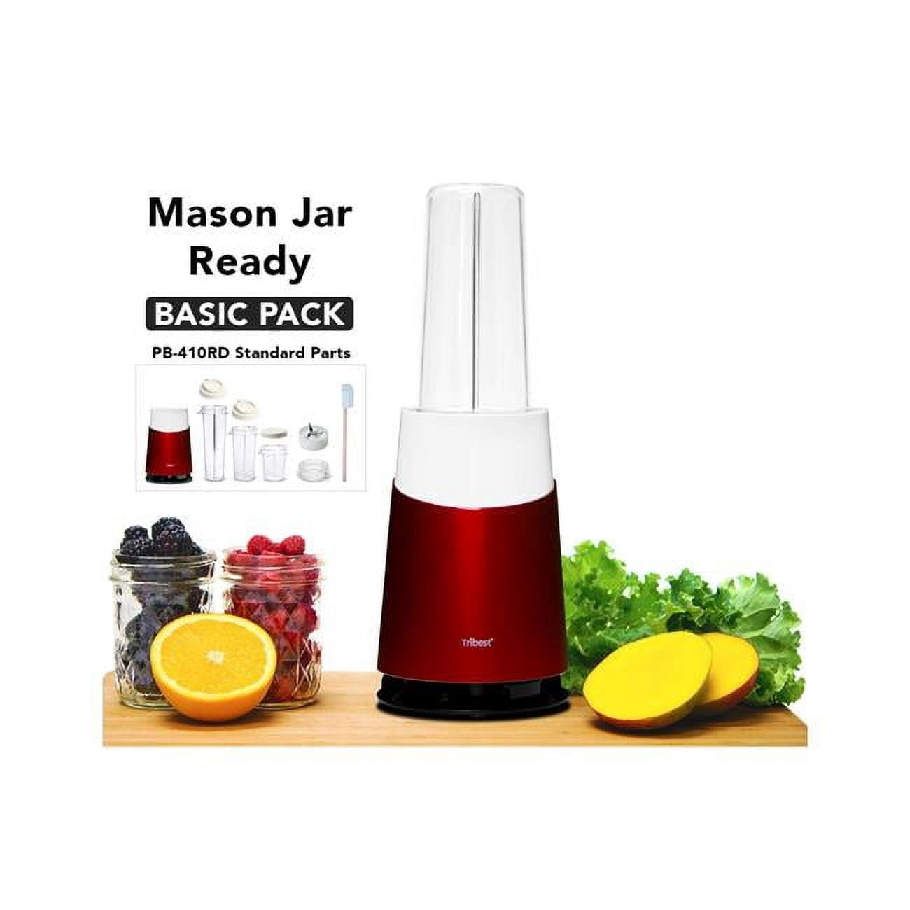 Tribest PB-410RD Mélangeur Personnel Prêt pour Pots Mason - Rouge