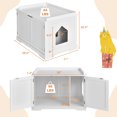 thumbnail image 4 of Costway Cat Litter Box Cabinet Furniture Cat Washroom Storage Bench, 4 of 9