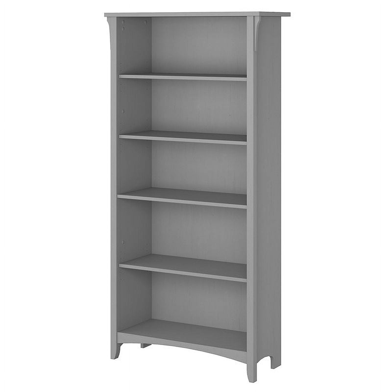 Bush Furniture Salinas 5 Shelf Bookcase in Cape Cod Gray