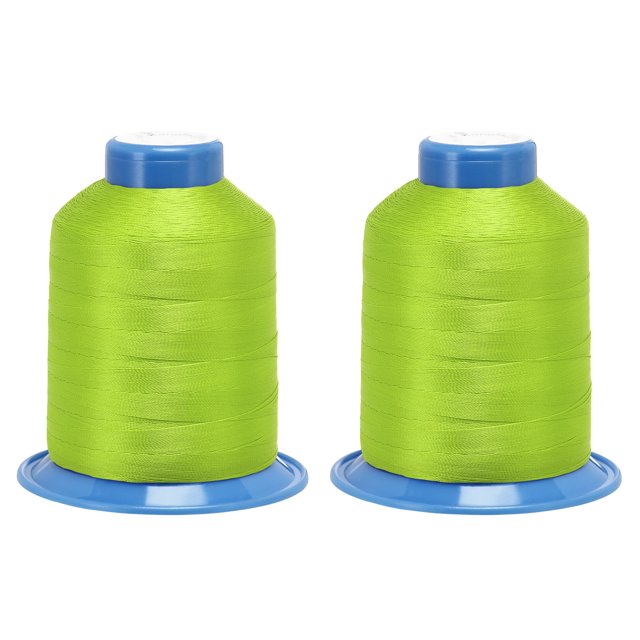 Unique Bargains 1312 Yards 210D/0.32mm Extra Strong Bonded Polyester Threads (Lime, 2 Pack)