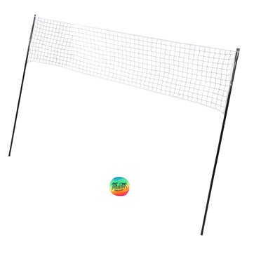 Portable Volleyball Net Set, PE and Iron Easy Storage Complete Volleyball Set Professional Strong Support Steel Poles  for Beach for Kids Adults
