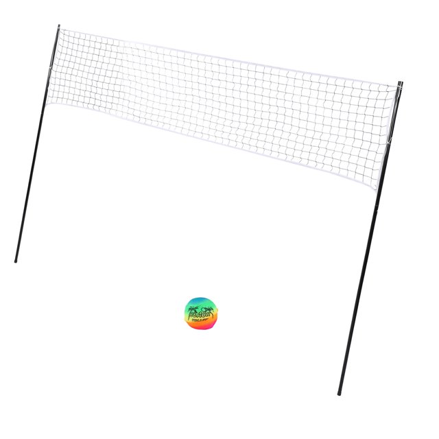 Portable Volleyball Net Set, PE and Iron Easy Storage Complete Volleyball Set Professional Strong Support Steel Poles for Beach for Kids Adults