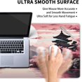 thumbnail image 2 of Pink Japanese Sakura Gaming Mouse Pad - Cherry Blossom Tower Mountain Landscape, 35.4x15.7 Inch, Non-Slip Rubber Base, Stitched Edge, Long Mousepad for Computer Gamers, 2 of 6