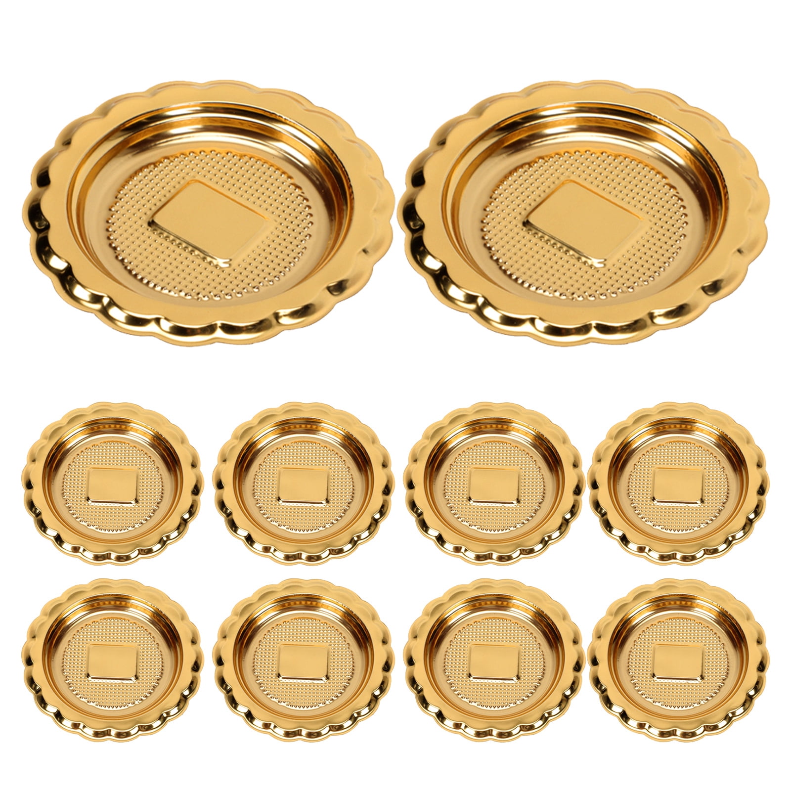 20Pcs Plastic Cake Serving Trays Cake Trays Cake Boards for Birthday (Golden)