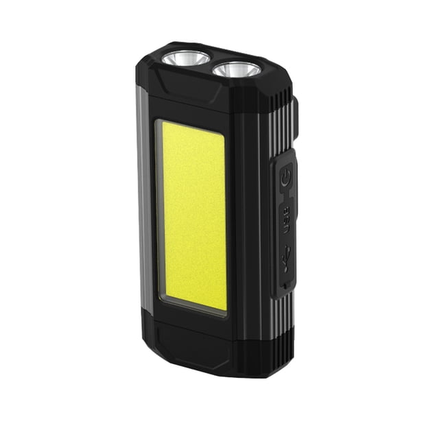 yeacher Portable COB LED Work Light with Magnetic Hook, USB Rechargeable, 5 Lighting Modes, Waterproof Design for Indoor/Outdoor Use, Black
