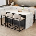 thumbnail image 2 of BeesClover Bar Stools Set of 2, Modern Counter Height Bar Stools with Back and Footrest, Faux Leather Upholstered Barstools Chairs for Kitchen Island Dining Room Bar, 2 of 9