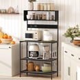 thumbnail image 2 of HOMCOM Baker's Rack with Power Outlet, USB Charger, Microwave Stand, Black, 2 of 10