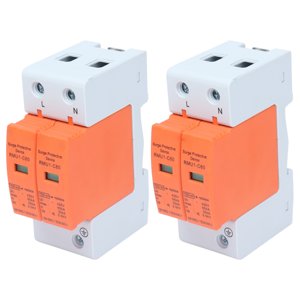 AC Photovoltaic Surge Protector, 2Pcs AC 420V 2P Surge Protector SPD Surge Protective Devices AC Arrester Protector Home Circuit, Surge Protectors