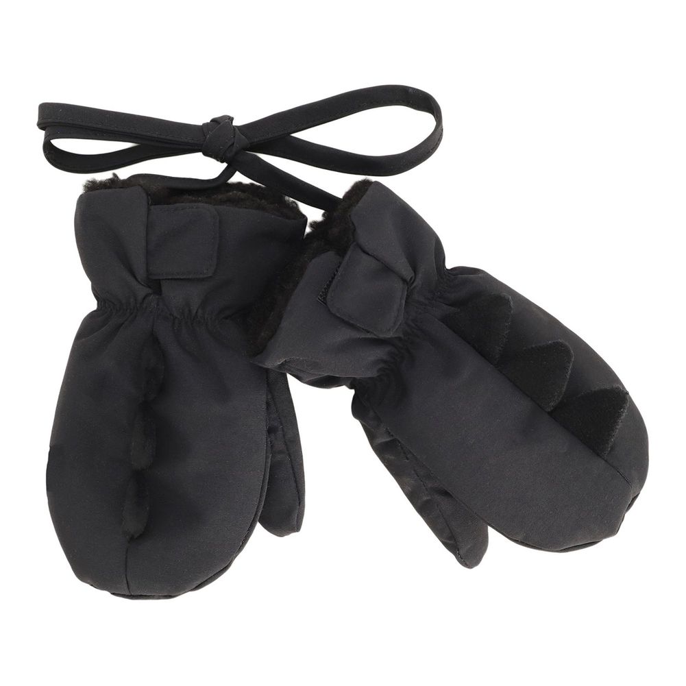 Calikids Dino Mittens with Cord - Black (XL)