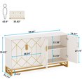 thumbnail image 3 of Tribesigns Buffet Blanc Or avec Rangement Buffet de Cuisine 59 Pouces Buffet Moderne avec Portes, 3 of 4