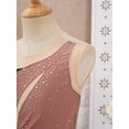 thumbnail image 3 of YONGHS Kids Girls Shiny Rhinestone Figure Ice Skating Dress Sleeveless Chiffon Ballet Dance Dress Light Coffee 8, 3 of 7