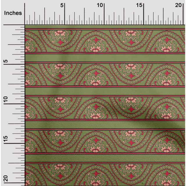 oneOone Cotton Flex Fabric Floral Block Print Sewing Fabric BTY 40 Inch Wide