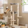 thumbnail image 4 of Gymax 6-level Wooden Cat Tree w/ Padded Perch Non-woven Hammock Scratching Posts, 4 of 10