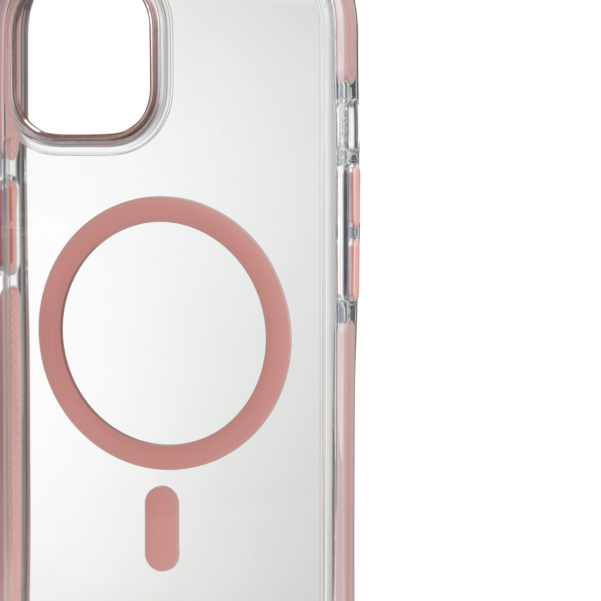 Coque souple de protection compatible MagSafe onn pour Apple iPhone 16e/15/14/13, transparente et rose
