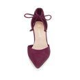 thumbnail image 3 of BLISSFUL STEP Women's Ankle Tie Block Heel Pointed Toe Dress Pumps, 3 of 7