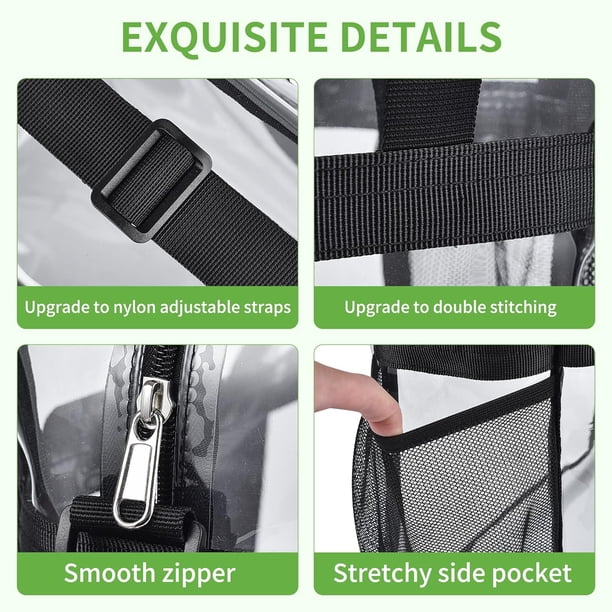 Clear Bag for Stadium Events 12x6x12 Inch, Clear Tote Bag with