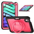 thumbnail image 2 of XYX Case for iPad Mini 7 A17 Pro 2024/Mini 6 2021 8.3 Inch 7th/6th Gen with Rotating Stand, Shoulder Strap, 2in1 Shockproof Cover, Rose, 2 of 7
