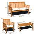 thumbnail image 2 of Gymax Ensemble de Conversation de Patio en Bois 8 Pcs Ensemble de Meubles d'Extérieur avec Coussin, 2 of 10