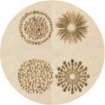 thumbnail image 1 of Ahgly Company Tapis Rond Lavable en Machine Intérieur Transitionnel Pérun Brun, 4 Pieds Rond, 1 of 7