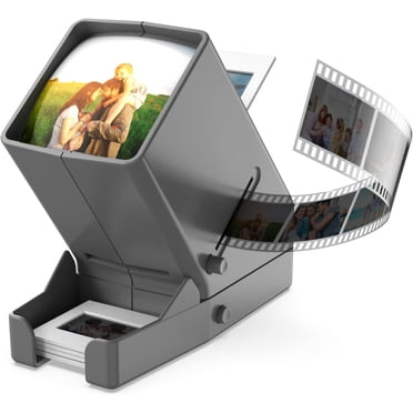 Rybozen Glissière 35 mm et Visionneuse de Film, Grossissement 3X, Éclairage DEL Éclairé, Alimentation USB/fonctionnement à Piles (4 Piles AAA Incluses)