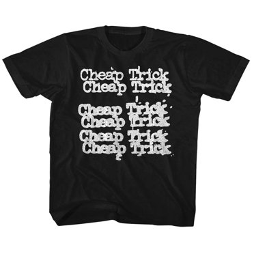 Cheap Trick x 3Rock Band Name Repeat Black Youth Big Boys T-Shirt Tee