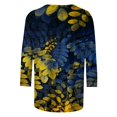 thumbnail image 4 of Xihbxyly Hauts pour Femmes Manches 3/4 T-shirt Imprimé de Mode pour Femmes Blouse à Manches 3/4 Col Rond Hauts Décontractés Articles en Liquidation, 4 of 5